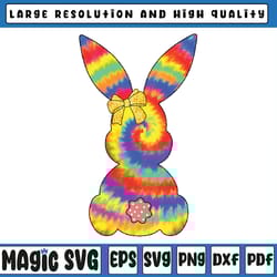 cute bunny rabbit tie dye bow tie easter day png, tie dye easter bunny rabbit cute, easter bunny, digital download