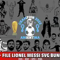 80 file lionel messi svg bundle, messi svg, lionel messi world cup 2022 svg , cricut , digital downdload