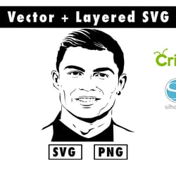 player cristiano ronaldo svg, png files for cricut machine , anime svg , manga svg