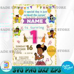 kids digital birthday invitation, gracies corner party invitation, gracie's corner birthday invitation, girl birthday