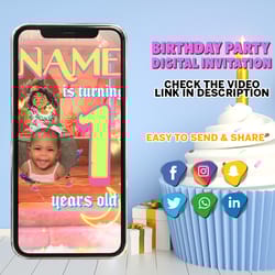 encanto birthday party video invitation, encanto animated invite video, madrigal digital custom invite, birthday