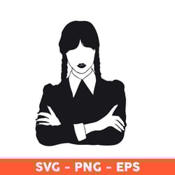 wednesday addams svg, wednesday addams png design, addams family svg - download file