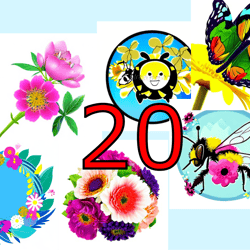 scrapbooking card set, pocket card - flower mix-11