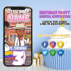 gracies corner birthday party video invitation, gracie corners invitation, gracies corner video