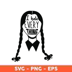 wednesday addams svg, i hate everything svg, i'm not perky svg, wednesday silhouette svg, halloween svg - download file
