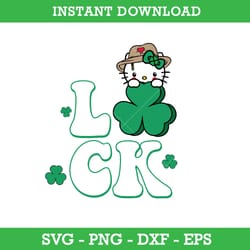 kitty benito lucky svg, st. patricks day svg, hello kitty svg, bad bunny svg, png dxf eps file