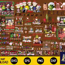 45 file friend christmas bundle svg , mega bundle svg eps png, for cricut, silhouette, digital, file cut