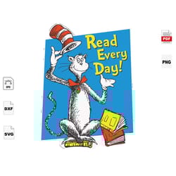 read every day, dr seuss svg, reading day svg, reading svg, books svg, bookish gifts, book lovers, dr seuss book, dr seu