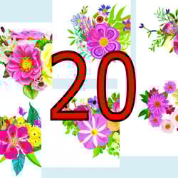 scrapbooking card set, pocket card - flowers-1