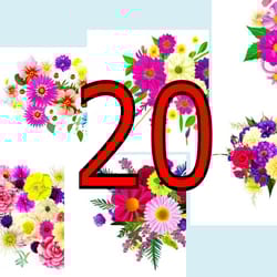 scrapbooking card set, pocket card - flowers-5