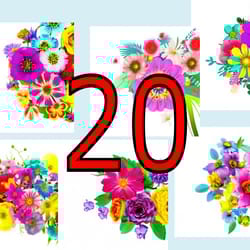 scrapbooking card set, pocket card - flowers-7