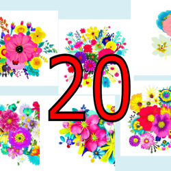 scrapbooking card set, pocket card - flowers-8