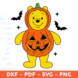 halloween pooh bear svg, pumpkin svg, bat svg, bear svg, pooh svg, pooh bear svg, halloween svg - download file
