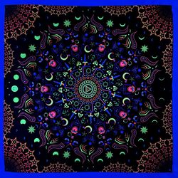 psychedelic tapestry blacklight decor mandala art "kali bhairav mandala" trippy tapestry indian art
