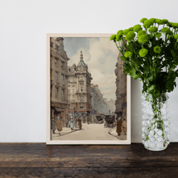 european city 1920th - downloadable and printable digital painting