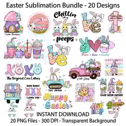 easter sublimation bundle png, 20 designs, easter clipart, easter shirt, easter kids shirt, kids easter png, cute easter