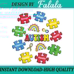 puzzle rainbow autism awareness special education teacher png, autism awareness png, autis, easter png, digital download
