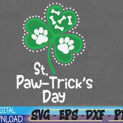 paw print dog owner lover st. patrick's day shamrock svg, eps, png, dxf, digital download