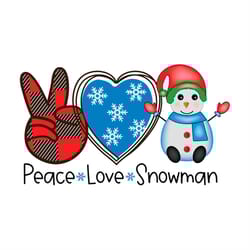 peace love snowman png sublimation