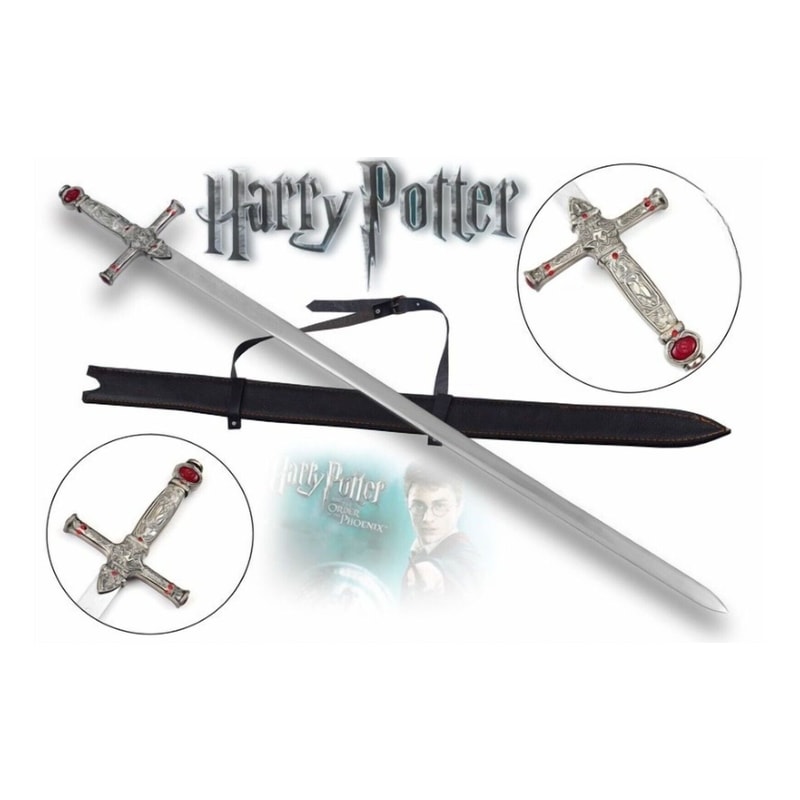 Harry Potter Sword Of Gryffindor Movie Replica Fantasy Sword With Leather Sheath, Handmade Sword, Gift For Him, Gift For Husband, Birthday Gift (1).jpg