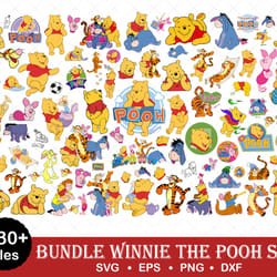 winnie the pooh svg bundle, pooh bear svg, pooh svg, cartoon clipart files, digital vector file, bundle svg - downlad