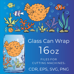 puffer fish | libbey can glass design svg