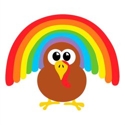Turkey rainbow SVG PNG, turkey SVG, rainbow SVG, thankful SVG