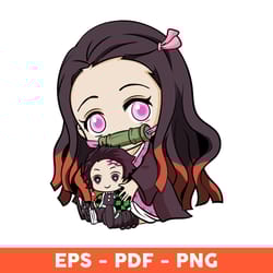 nezuko chibi svg, nezuko svg, demon slayer svg, demon girl svg, anime silhouette, anime svg, manga svg - download file