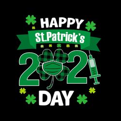 Happy St. Patricks Day 2022 Green Shamrock Mask Needle SVG PNG