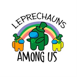 among us leprechauns green shamrock svg png