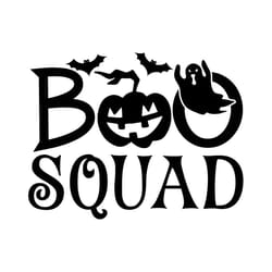 boo squad ghost pumpkin bat svg silhouette