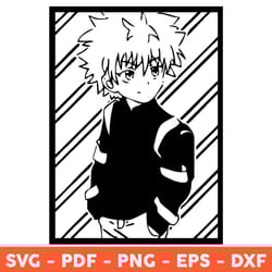 killua zoldyck svg, anime svg, manga svg, hunter x hunter svg, japanese cartoon svg, svg, anime svg - download file