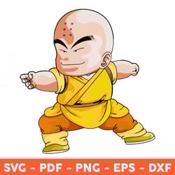 krillin svg, dragon ball svg, anime svg, anime manga svg, krillin anime svg, svg, png, dxf, eps - download file