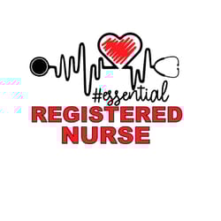 essential registered nurse svg, heartbeat stethoscope svg png