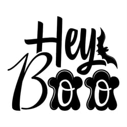 hey boo ghost bat svg silhouette