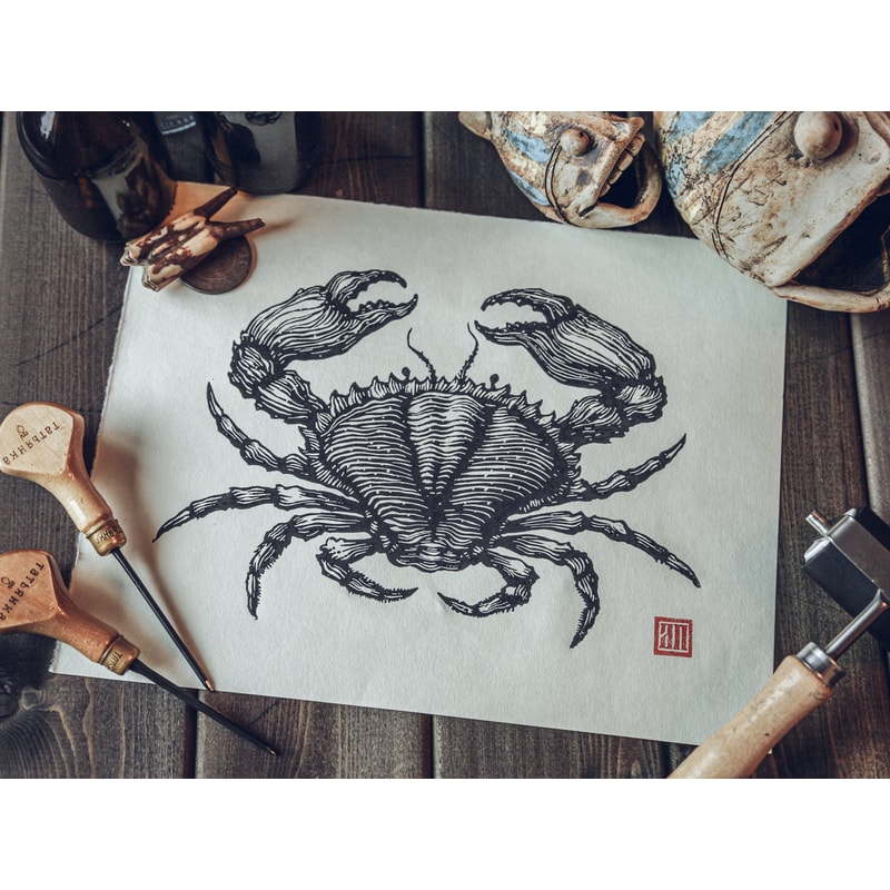 linocut print sea crab-6.jpg