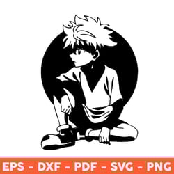anime cartoon hunter x hunter svg, killua zoldyck svg, hunter x hunter svg, png, dxf, eps - download file