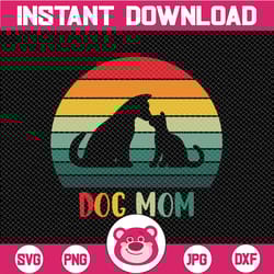 dog mom svg, dog mama svg, dxf and png instant download, floral wreath, for cricut and silhouette, pet mom svg, dog lov