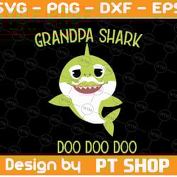 grandpa shark svg, cricut cut files, shark family doo doo doo vector eps, silhouette dxf