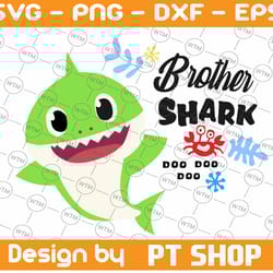 brother shark svg, cricut cut files, shark family doo doo doo vector eps, silhouette dxf