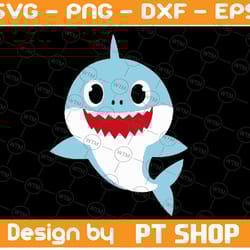 baby shark svg, cricut cut files, shark family doo doo doo vector eps, silhouette dxf