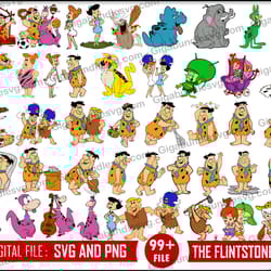 the flintstones svg file set, svg bundle layered cricut files,instant download