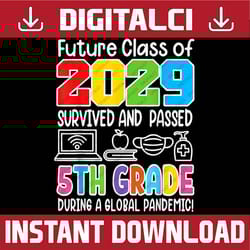 future class of 2029 i school graduation i fifth 5th grade last day of school png sublimation design