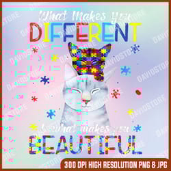 what makes you different cat png, is what makes you beautiful png, autism child awareness png,autism png, autism