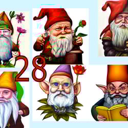 scrapbooking postcard set, pocket card - gnome gardener -8