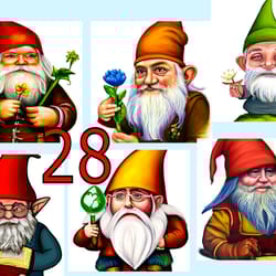 scrapbooking postcard set, pocket card - gnome gardener -9