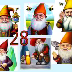 scrapbooking postcard set pocket card - gnome beekeeper -6