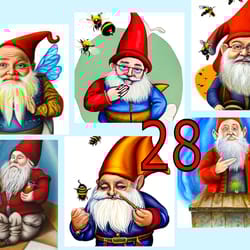 scrapbooking postcard set pocket card - gnome beekeeper -7