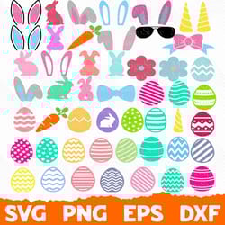 easter bundle, easter egg bundle svg, easter svg, spring svg, bunny svg, rabbit svg, easter egg svg, happy easter svg