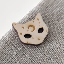 wooden cat buttoms set of 20, knitting embellishments, doll making components, craft supplies